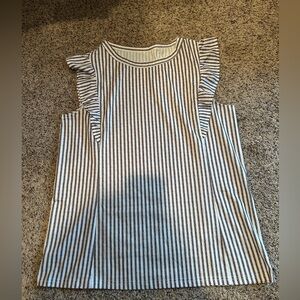 Brand new striped shirt with ruffle sleeves size xl